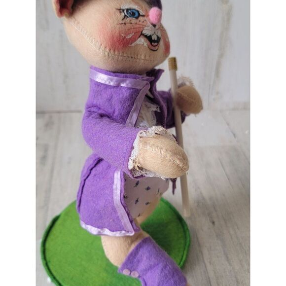 Annalee 1990 Easter Bunny parade baton purple rabbit - Picture 7 of 12